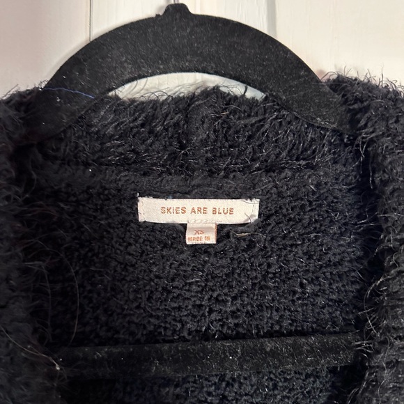 EUC skies are blue Anthropologie fuzzy cardigan - Picture 2 of 4